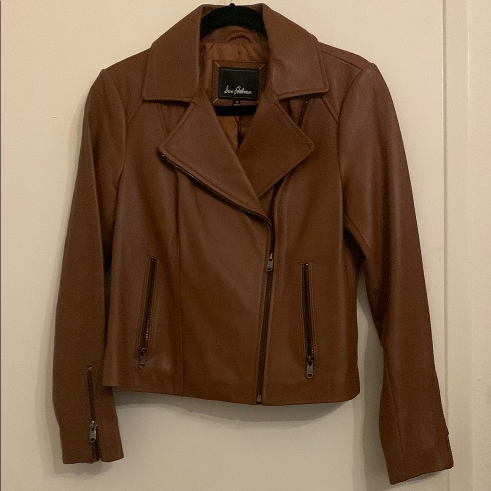Sam Edelman Brown Leather Moto Jacket